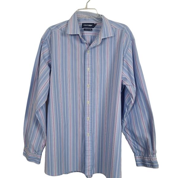 Polo Golf Ralph Lauren Shirt Mens Button Down XL Blue Pink Multi Sniped Preppy - Picture 14 of 14